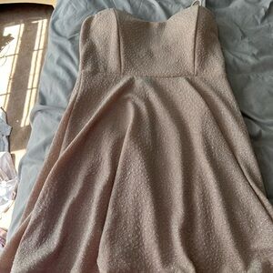 Elegant Strapless Beige Dress